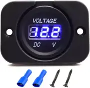 DC 12V LED Digital Display Voltmeter Car Voltage Gauge, Waterproof Digital Volta