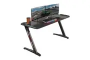 Eureka ERK-Z60-B Ergonomic Z60 Z Shaped Home Office Gaming Computer Desk with RGB Lights