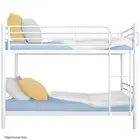Kingston Slumber Single Metal Bunk Bed Frame Modular Design Matte White linen Si