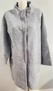 Women Long Blazer Spring Jacket Lt Grey 1X Wool Cynthia Rowley New NWT