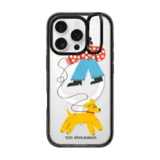 iPhone 16 Pro Impact Ring Stand Case MagSafe Compatible Dog Walk iPhone Case by Tess Smith-Roberts