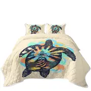 Coastal Turtle and Lighthouse Coverlet