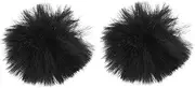 ETHZZLE 2pcs Plush Microphone Covers for Live Streaming Durable Mic Isolation Shield Soft Spit Design for Stage Office Use