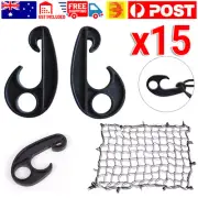 15Pcs Universal Hooks for Cargo Net Trailer Camping Tent Cord Luggage Storage