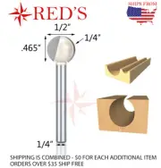 Tideway Carbide Pro LC05050804 1/4R" Full Round Carving 1/4" shank router bit