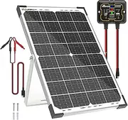 SOLPERK 30W Solar Battery Charger Solar Battery Maintainer + Upgrade 10A MPPT Charge Controller + Adjustable Mount Bracket for Car RV Boat Motorcycle，12V Waterproof Solar Panel Kit Trickle Charging