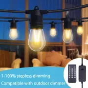 20-60M Dimmable LED Festoon String Lights Kit Outdoor Xmas Wedding Lamp w/Remote