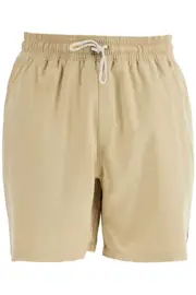 [POLO RALPH LAUREN] POLO RALPH LAUREN beige solid color mid-trunk swim trunks in recycled polyester with pocket L Beige