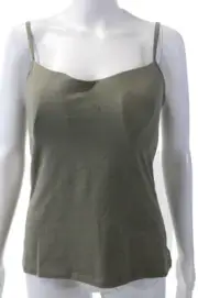 Panache Womens Cotton Camisole Top Underwired Built in Bra Vest Green Size 40DD