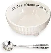 Mud Pie 4851076 Guacamole Serving Dish Set, White
