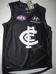 CARLTON- GREG WILLIAMS SIGNED HOME JERSEY UNFRAMED + PHOTO PROOF + C.O.A