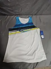 Saucony Shirt Womens XXS Blue White Lightweight Tank Top Activewear NWT