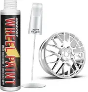 SMAPHY Silver Rim Touch Up Paint, Wheel Repair Paint Quick & Easy, Touch Up Paint for Cars Wheel, Silver Car Rim Paint for Car Wheel Repair, Universal Color for Rims (Light Silver)