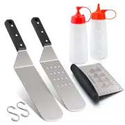Griddle Accessories Set of 5, Stainless Steel Grill Griddle Tool Set- Metal S...