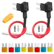 2pcs Micro2 Mini Circuit Fuse Tap Kit Automotive Flat Type Blade Fuse Holder