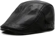[MALINRSSE] Men's Lambskin Leather Flat Cap Gatsby Ivy Cap Driving Newsboy Hat