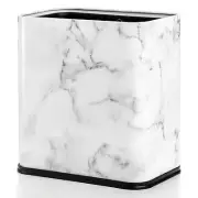 9L Rectangle Marble Print Metal Trash Can, 2.4 Gallon Stainless Steel Bathroom W