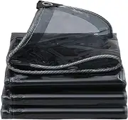 Small Multipurpose Cover, Heavy Duty Outdoor Clear PVC Tarp with Reinforced Eyelets, Translucent Pergola Cover Balcony Rainproof Covers for Porch Patio Garden，(4x6m)