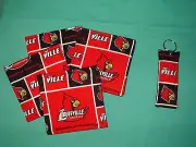* COASTERS SET of 4 and/or KEYCHAIN key ring UNIVERSITY OF LOUISVILLE CARDINALS