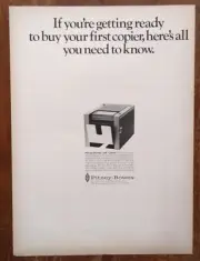 1968 Pitney Bowes 250 Copier Photo Vintage Office Equipment Print Ad