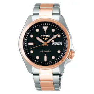 SEIKO 精工 5號Sports 系列時尚簡約 玫瑰金拚色機械錶 40mm 【Watch On-line Store】