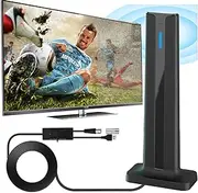 TV Aerial Indoor - Digital Indoor TV Aerial with Amplifier Signal Booster - 600+ Miles Range(965KM), Freeview TV Antenna Support VHF/UHF/DAB Radio/4K/1080P/HDTV/USB TV Tuner/DVB-T and All TV (Tower)