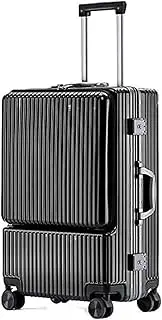 [IRYZE] Lightweight Suitcase Rechargeable Carry On Luggage With Wheels Dry And Wet Separation Design Checked Luggage Carry on Luggage, Black, 20in
