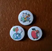 RICHARD SCARRY Badge Set / Lowly Worm / Retro