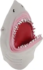 Toyvian 1Pc Realistic Shark Hand Puppet Grey Plastic Storytelling Doll for Engaging Parent Role Play Fun Interactive Puppet for Imaginative Play