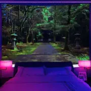 Large Wall Art Blacklight Poster UV Reactive Tapestry Wall Hanging Zen temple