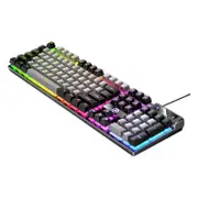 Mechanical Gaming Keyboard Wired Backlit Keyboard Typewriter Style for Kids Adults-Gray
