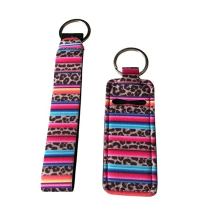 Keychain Set Wristlet and Lip Balm Holder NEW