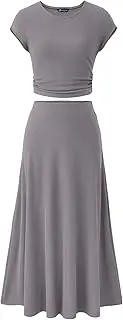 [PRETTYGARDEN] Two Piece Skirt Set for Women 2025 Summer Spring Dressy Casual Knit Travel Vacation Matching Lounge Outfits