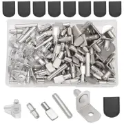 112 Pcs 5 Styles Shelf Nail kit, Metal Nickel Plated Shelf Support pin, Silic...