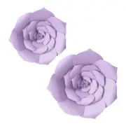 3 Pcs DIY Decor Paper Flower Light Purple (8"&12", Pointed Leaf Style)