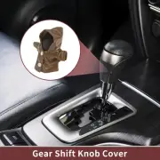 Hoodie Style Automotive Manual Gear Shift Knob Cover Brown Faux Leather