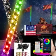 For Polaris RZR/Ranger/General 3FT RGB Whip Lights+Plug & Play Turn Signal Wire