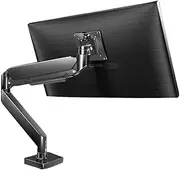 Monitor Arm Gas Single Monitor Desk Mount, Heavy Duty Monitor Arm for 17-49 inch Screens up to 33lbs, Fully Adjustable Ultrawide Single Monitor Mount, VESA 75/100mm Monitor Desk Mount(Black)