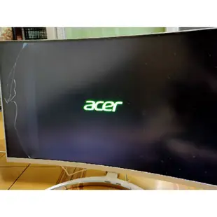acer ed273 lcd 27吋 電腦螢幕 電視 右側 6/10破裂 還可用 保固內 含 電源線