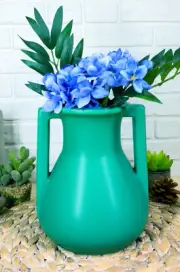 Ebros Teco Art Pottery Frank Lloyd Wright Contemporary Satin Green Roman Vase