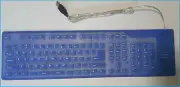 USB Foldable Waterproof Keyboard-Retractible Mouse Combo - Blue/Gray