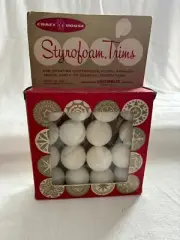 STYROFOAM TIMES 1 1/2" SNOWBALLS ---(16pcs) CRAFT HOUSE VINTAGE MADE IN USA