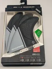 SHAPERS fins large stealth carbon Fits FCS-3 fin set tri thruster surfboard fins
