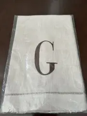 Mud Pie "Cosmopolitan Home Initial" Hand Towels with the Letter G Set of 2