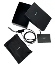 YSL Saint Laurent Auth NIB iPhone Purse Case Strap Black Leather Dust Bag Pouch