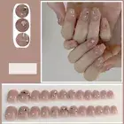 Nail Tips Press on Nails DIY Wearable Medium Length French Fake Nails