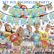 blue cocomelon Birthday Party Tableware Girls Supplies Sydney Balloon Banner