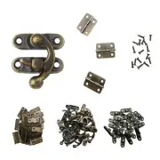 40 Pcs Small Box Hinges 20 Sets Antique Right Latch Hook Hasp for Wooden Box