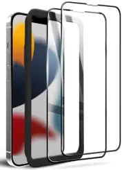 Tough On Full Tempered Glass Screen Protector for iPhone 13 Mini (2 Pack) - Clear/Black