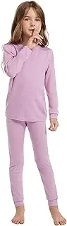 [woolcano] Kids Unisex 100% Merino Wool Base Layer Sets Lightweight Thermal Underwear